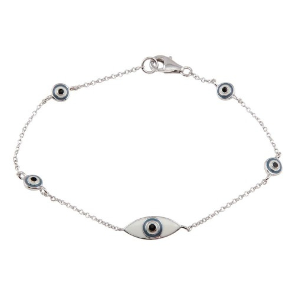 NEW 925 Sterling Silver Evil Eye Bracelet